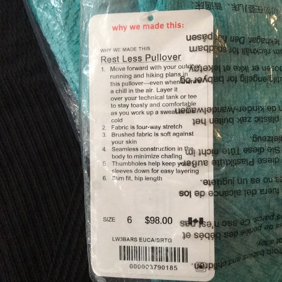 Lululemon Rest Less Pullover Sz6 - Picture 6 of 6